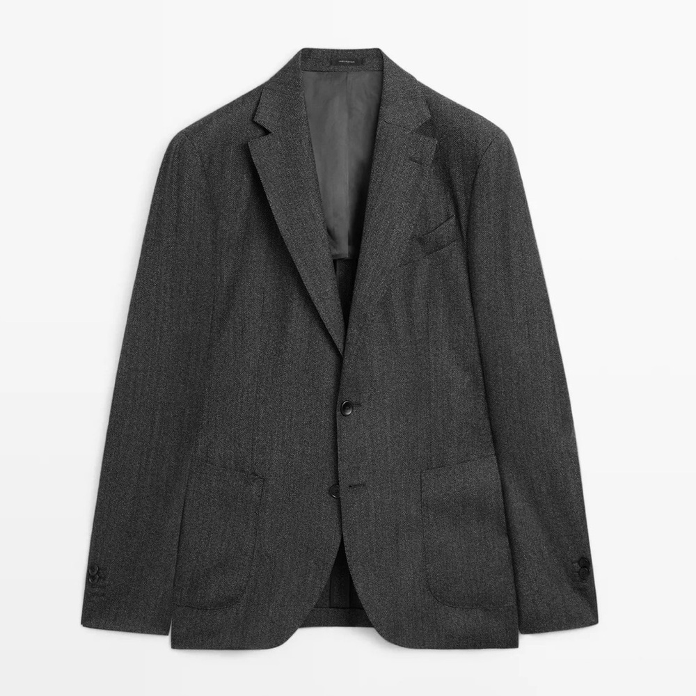Massimo Dutti Men's Classic Gray Blazer